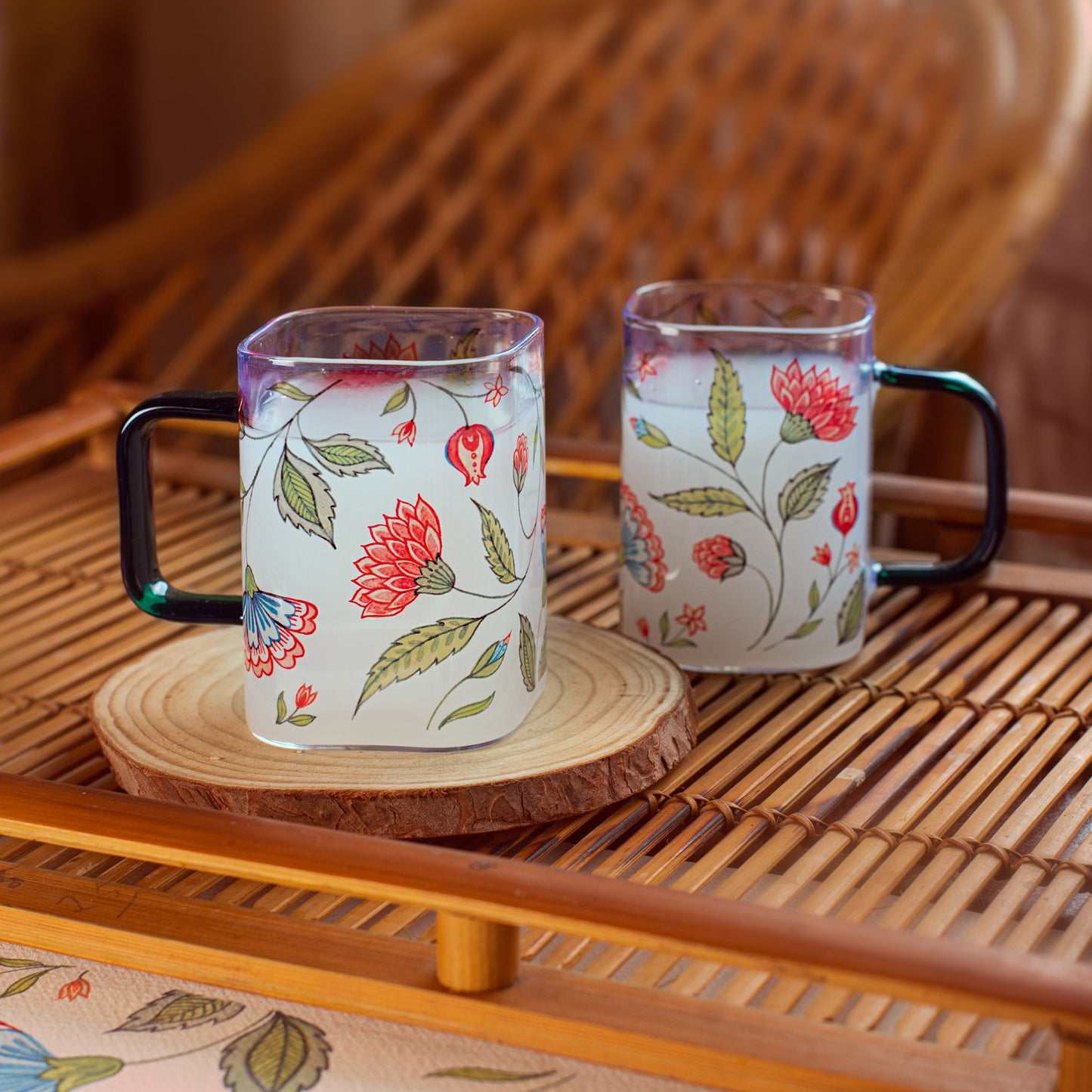 Enchanted Garden Square Coffee/Tea mugs - Set of 4