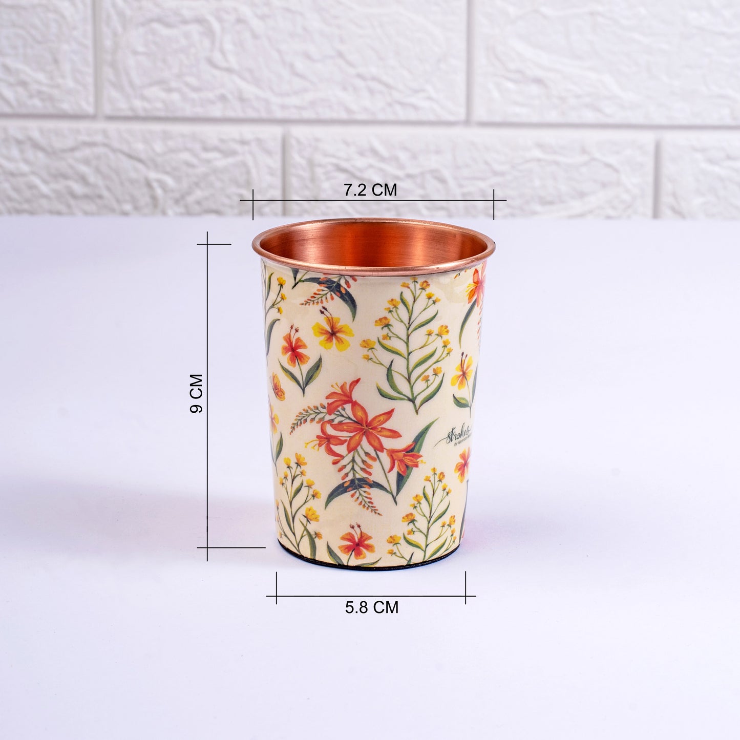 Summer Blossoms Copper Tumblers - Set of 2