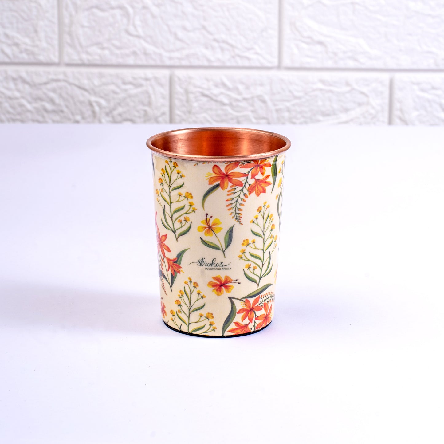 Summer Blossoms Copper Tumblers - Set of 2