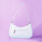 Periwinkle Blue and White Baguette Bag