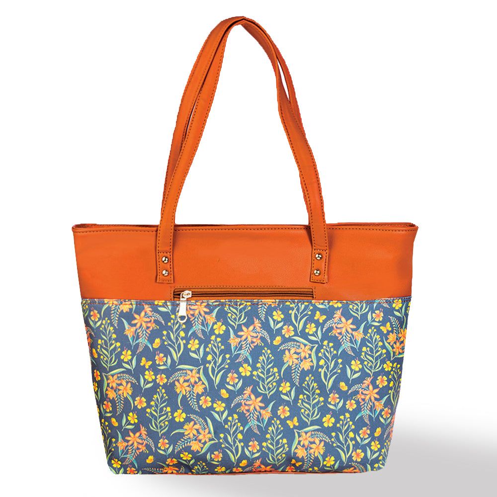 Grey Summer Blossoms Office Bag