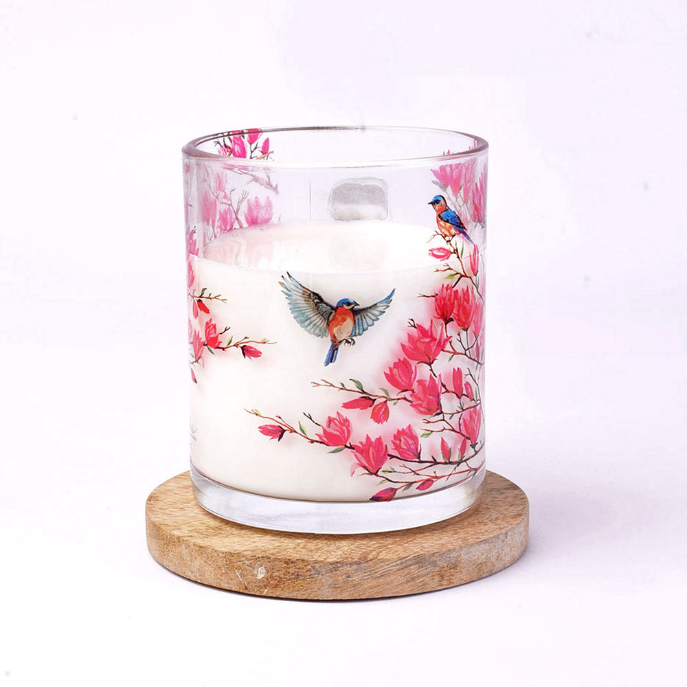Pink Magnolias Glass Mug