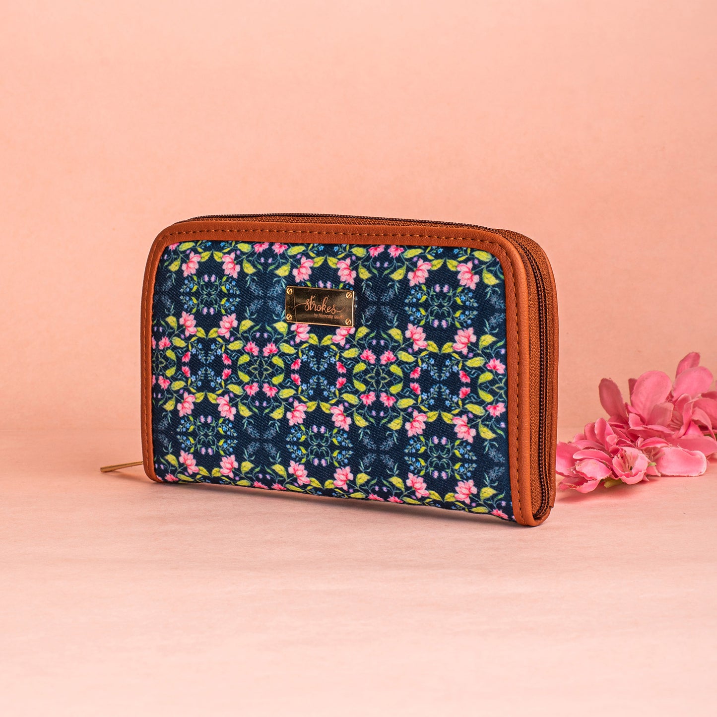 Summer Florescence Blue Zipper Wallet