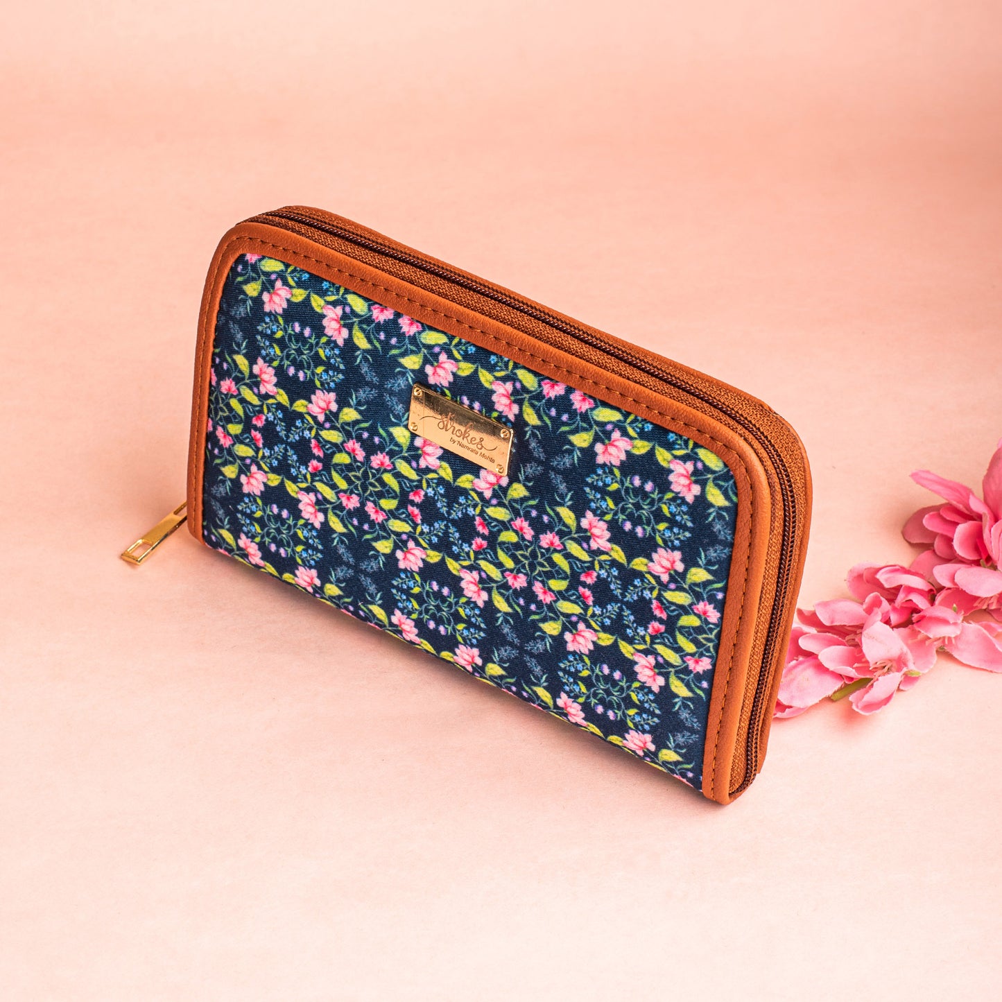 Summer Florescence Blue Zipper Wallet