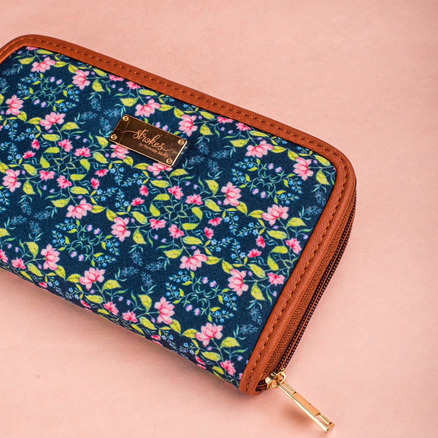 Summer Florescence Blue Zipper Wallet