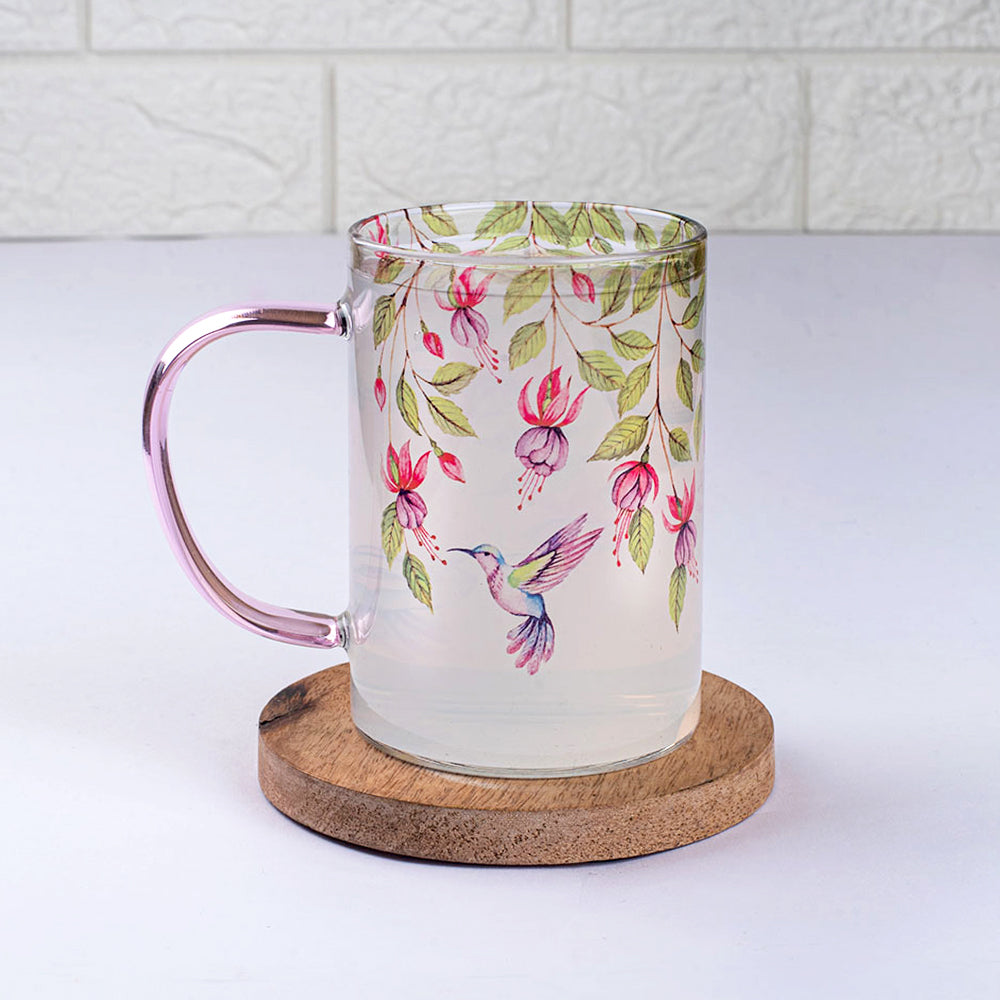 Pink Fuschia Bell Clear mugs - Set of 4