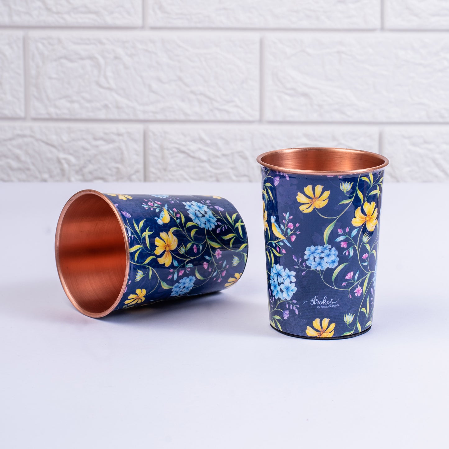 Vintage Blooms Copper Bottle and Tumblers - Gift Set