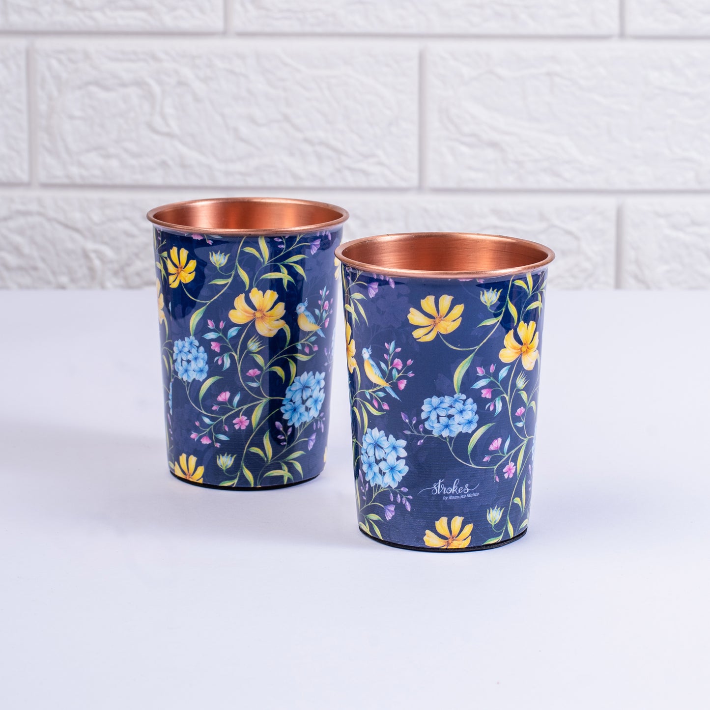 Vintage Blooms Copper Bottle and Tumblers - Gift Set
