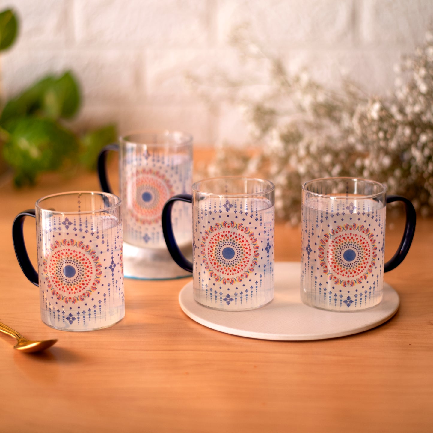 Mystical Mandala Clear mugs - Set of 4