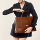 The Convertible Work Bag: Handbag, Backpack & Shoulder Tote - Mocha Elegance