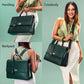 The Compact Convertible Work Bag for 14" laptops: Emerald Elegance (3 in 1 - Backpack, Crossbody/Tote & Handbag)