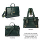 The Compact Convertible Work Bag for 14" laptops: Emerald Elegance (3 in 1 - Backpack, Crossbody/Tote & Handbag)