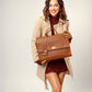 The Compact Convertible Work Bag for 14" laptops: Mocha Elegance (3 in 1 - Backpack, Crossbody/Tote & Handbag)