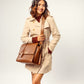 The Compact Convertible Work Bag for 14" laptops: Mocha Elegance (3 in 1 - Backpack, Crossbody/Tote & Handbag)