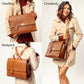 The Compact Convertible Work Bag for 14" laptops: Mocha Elegance (3 in 1 - Backpack, Crossbody/Tote & Handbag)
