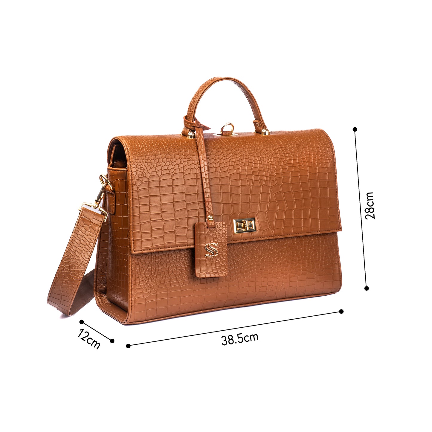 The Compact Convertible Work Bag for 14" laptops: Mocha Elegance (3 in 1 - Backpack, Crossbody/Tote & Handbag)