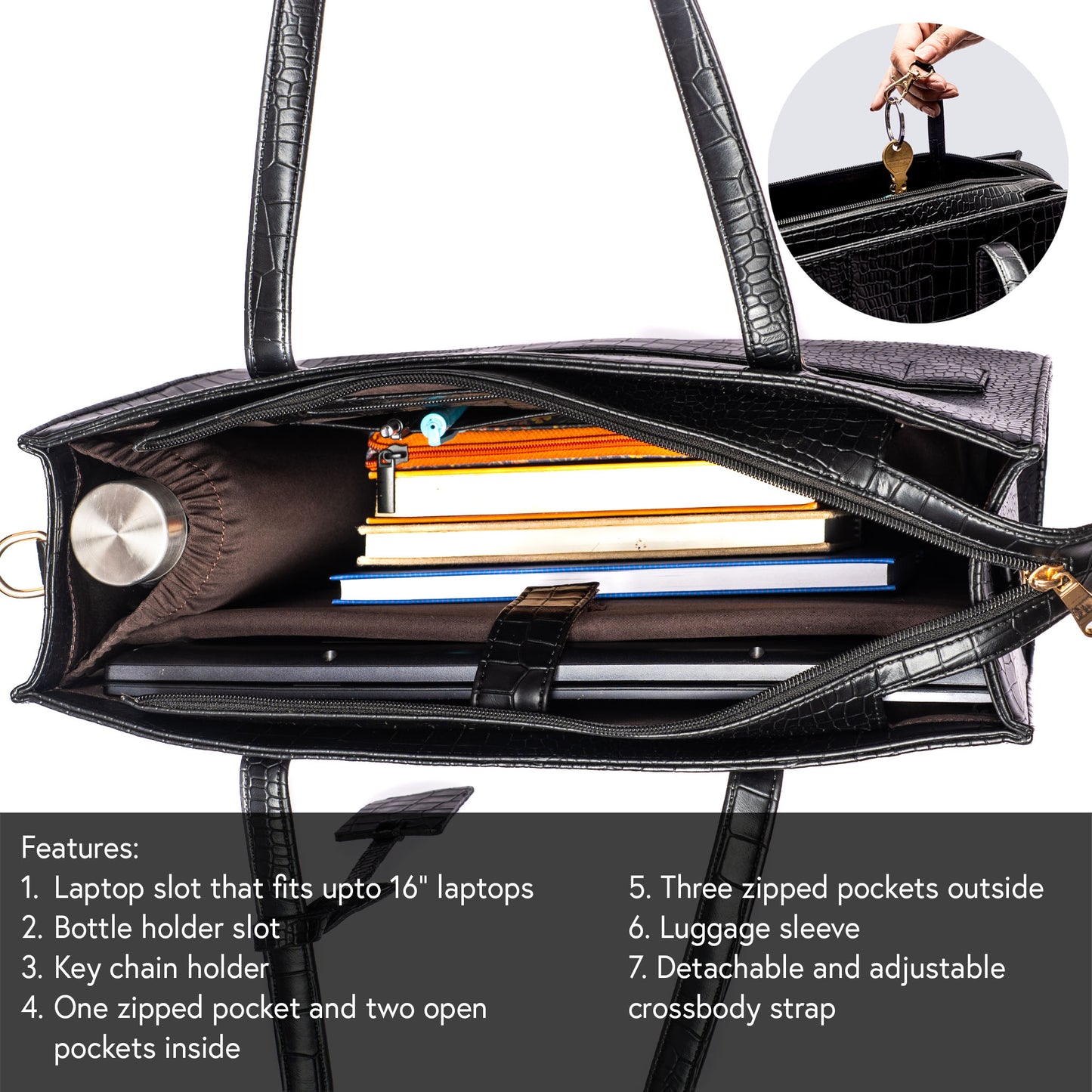 Charcoal Chic Amira Tote bag for 16" laptop