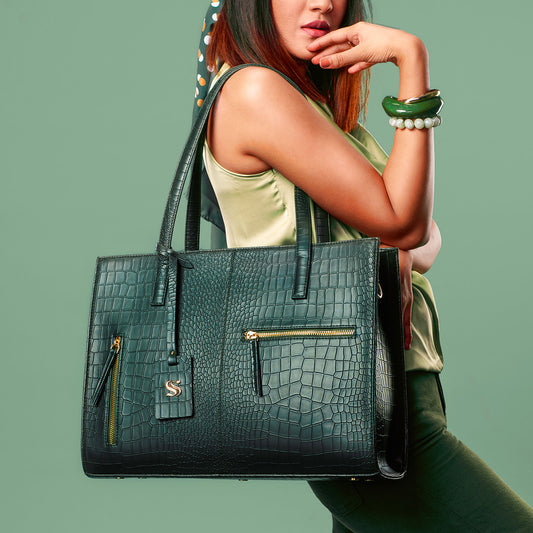 Emerald Elegance Amira Tote bag for 16" laptop