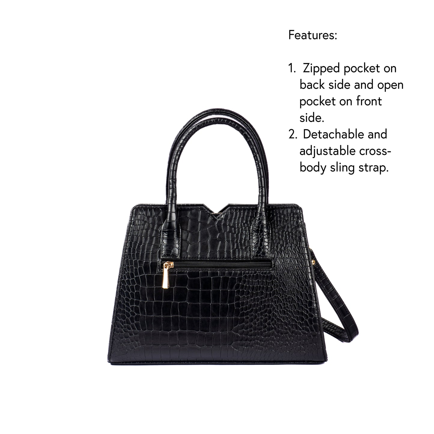 Charcoal Chic Poise Handbag