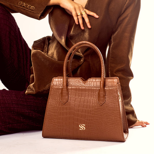 Mocha Elegance Poise Handbag