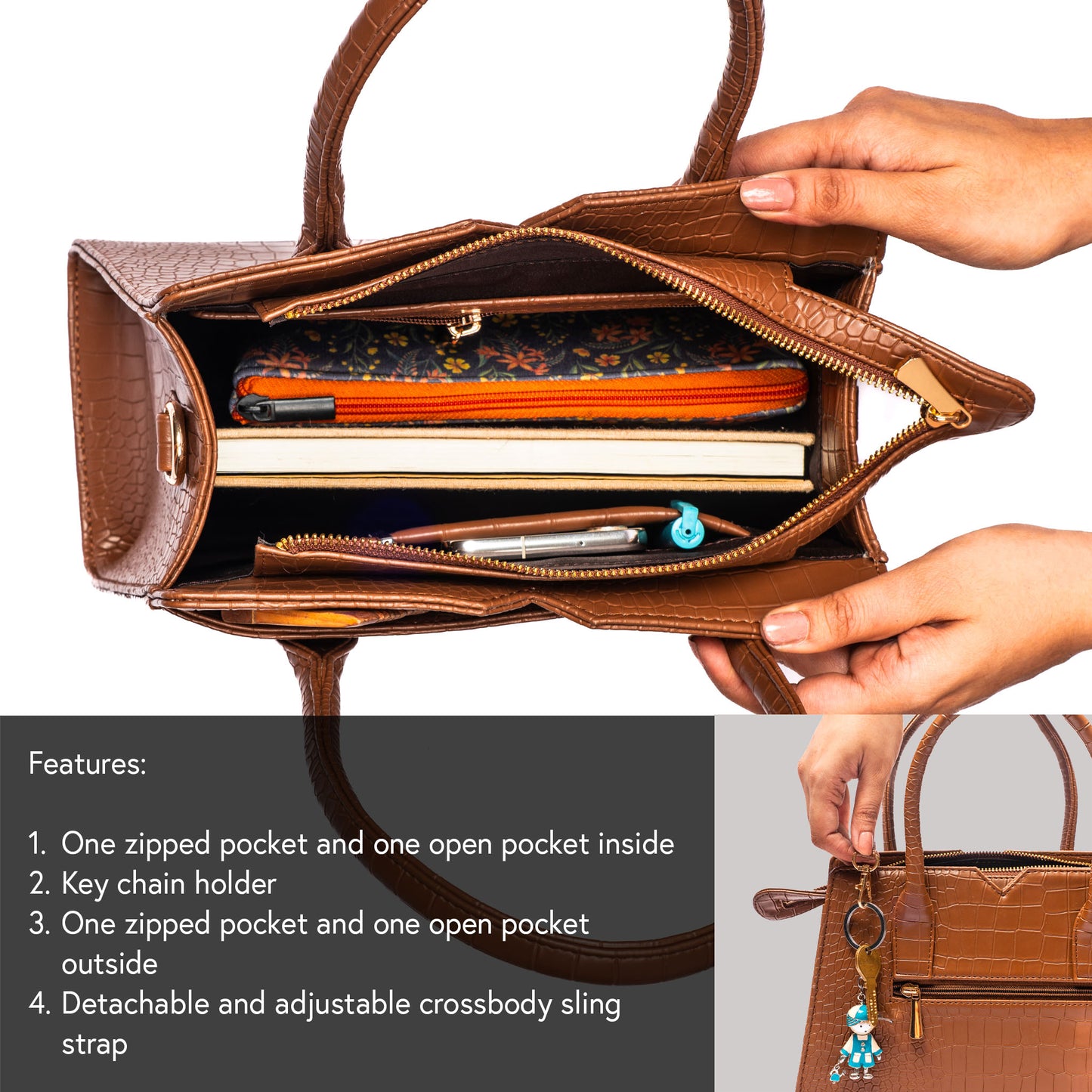 Mocha Elegance Poise Handbag