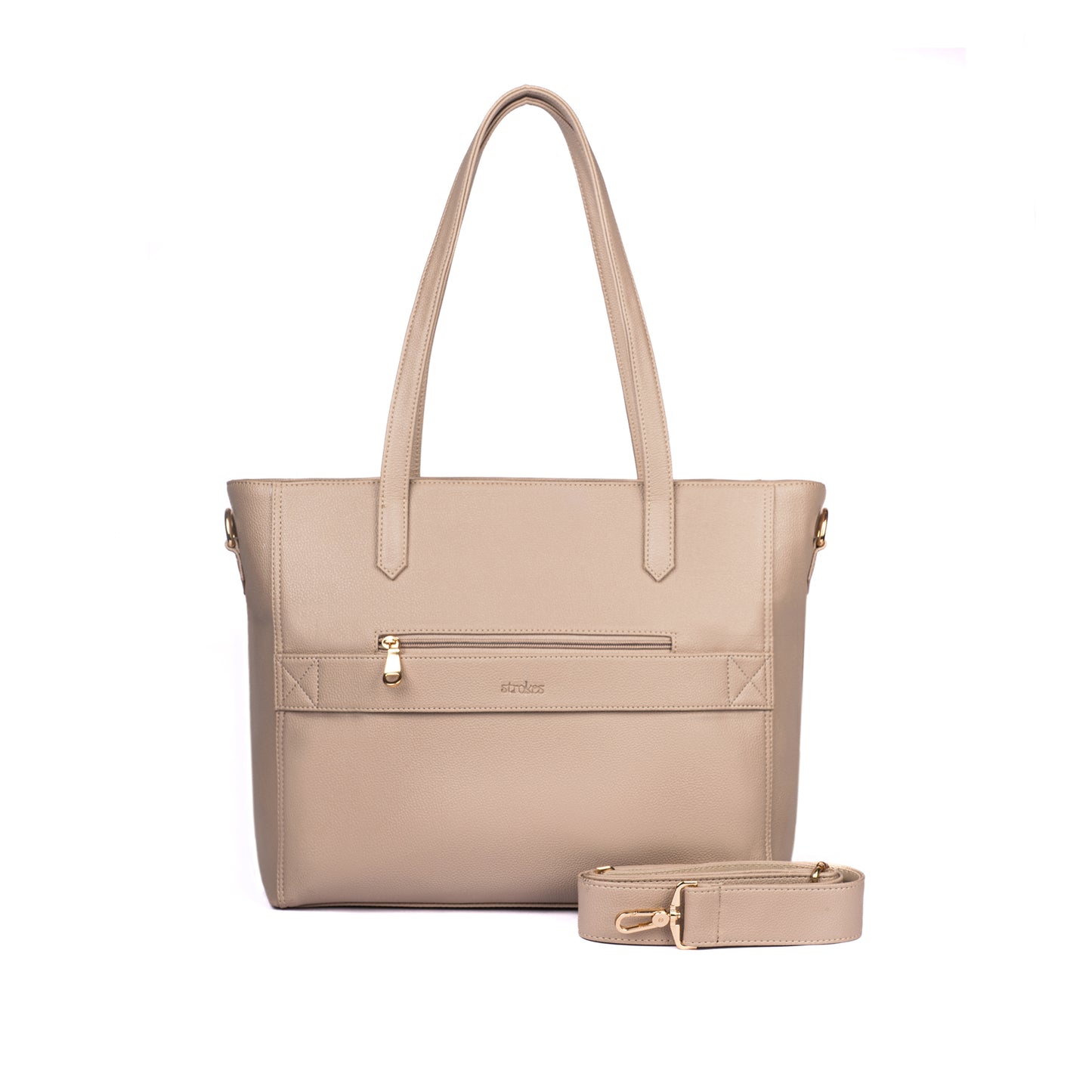 Almond Crème Aurea Tote bag for 16" laptop