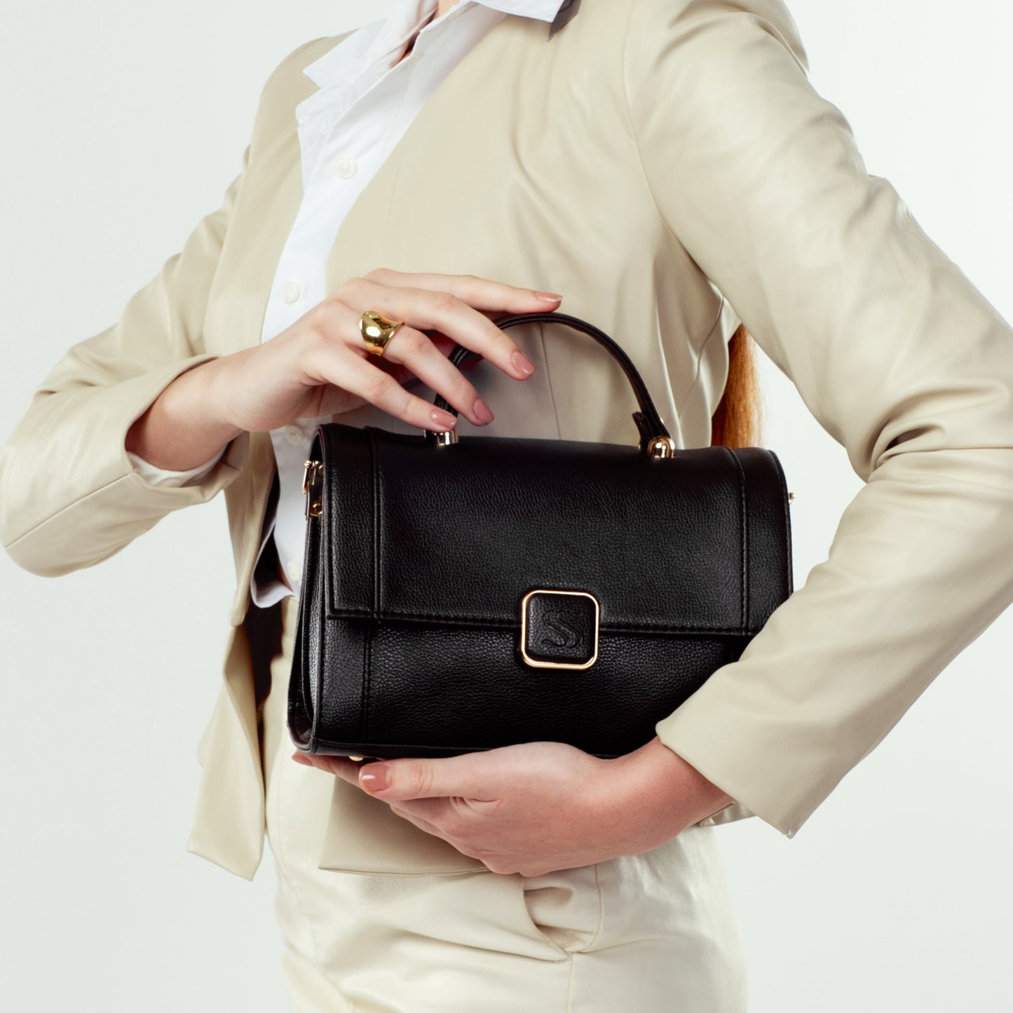 Charcoal Chic Serena Handbag cum Sling bag