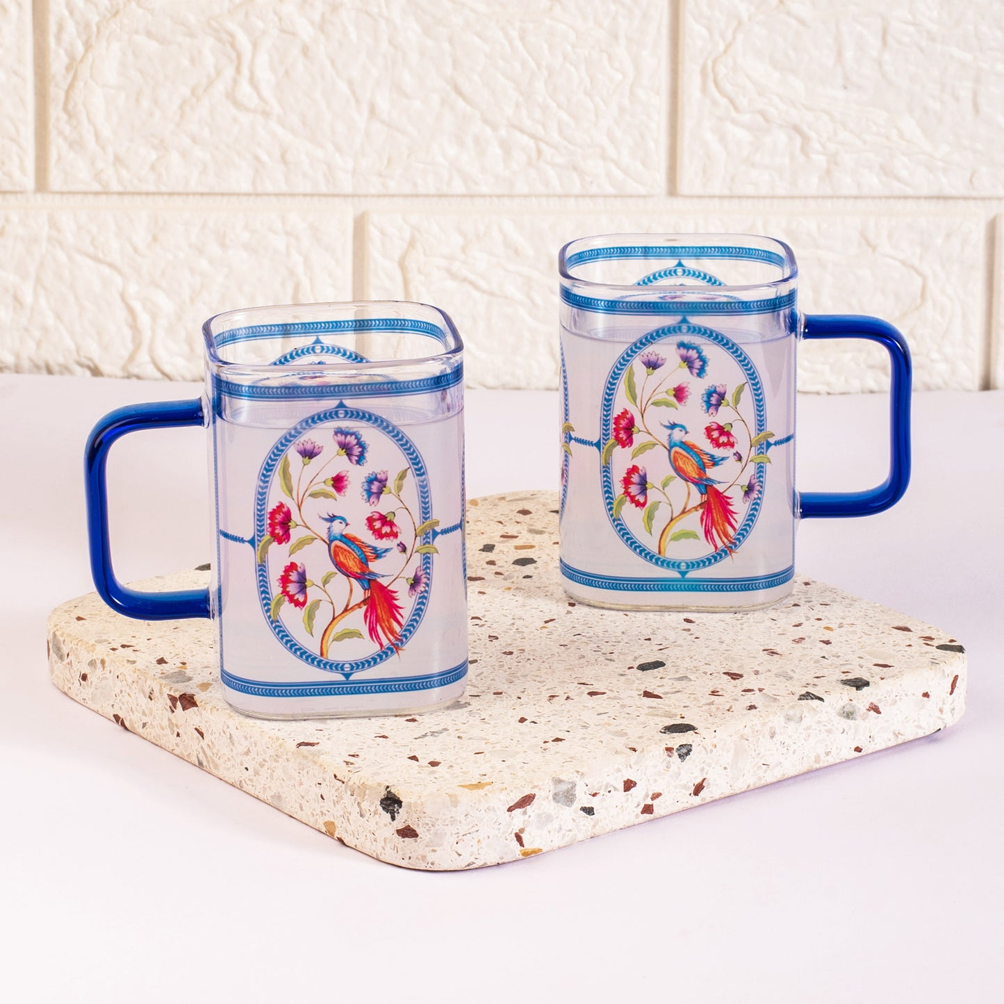 The Songbird Square Coffee/Tea mugs - Set of 4