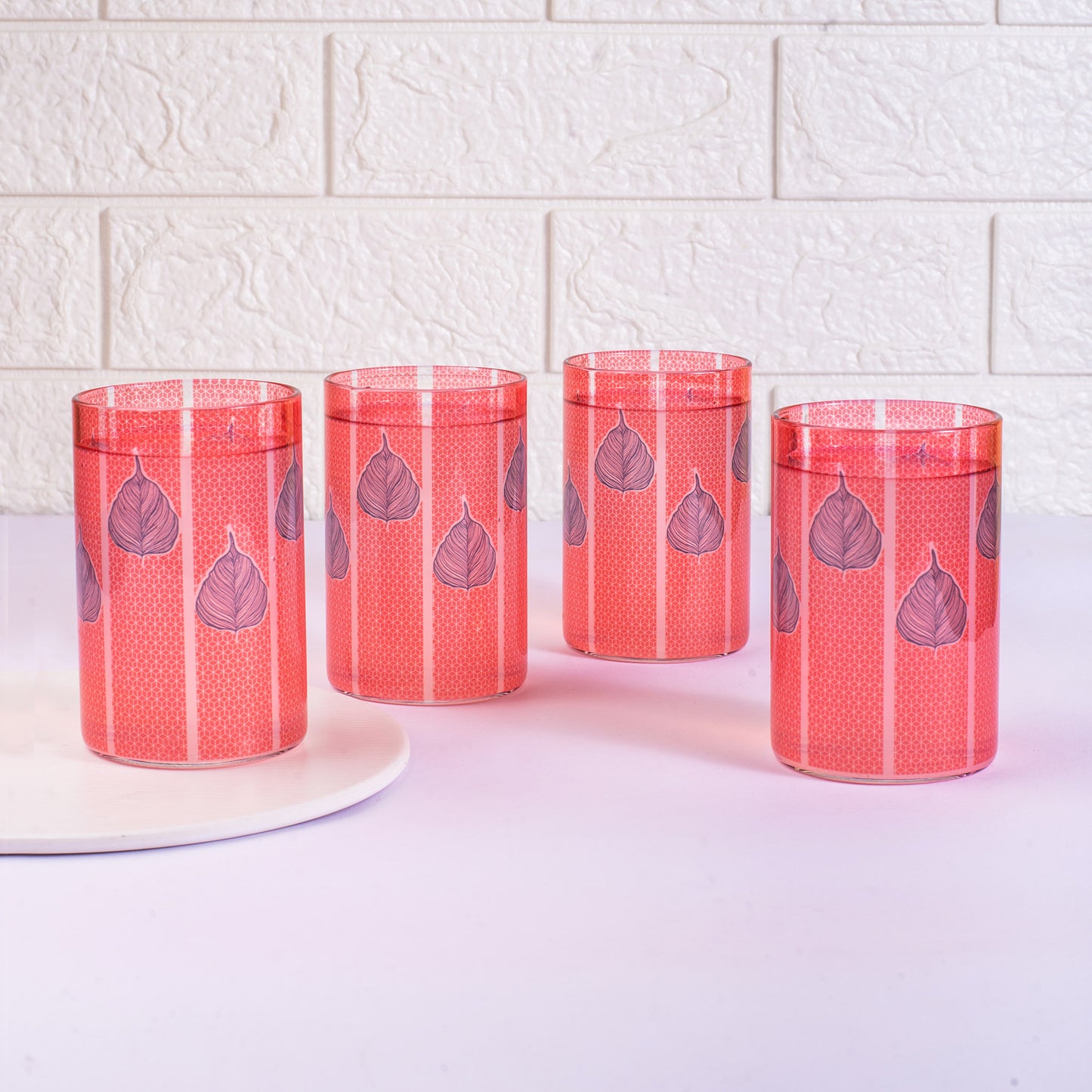 Peepal Leaf Glass Tumblers - Set of 4 and 6