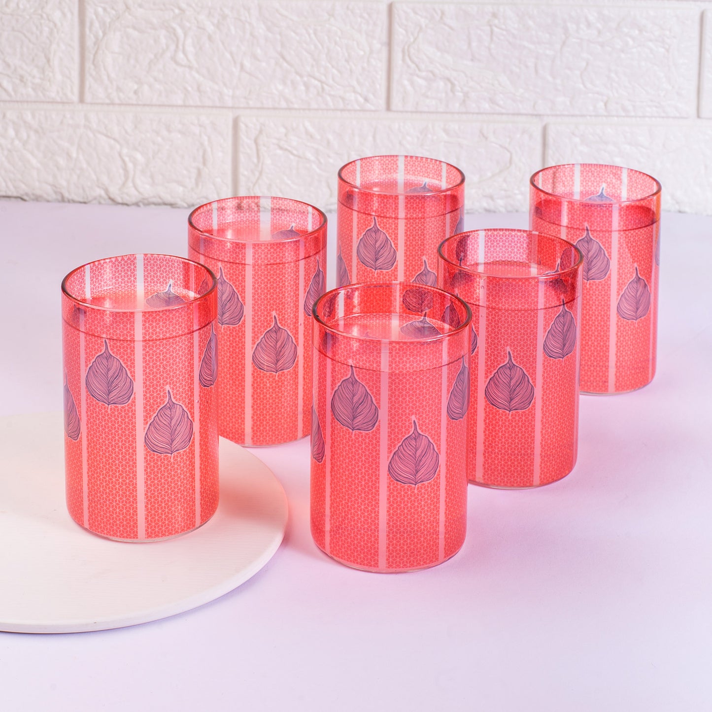 Peepal Leaf Glass Tumblers - Set of 4 and 6