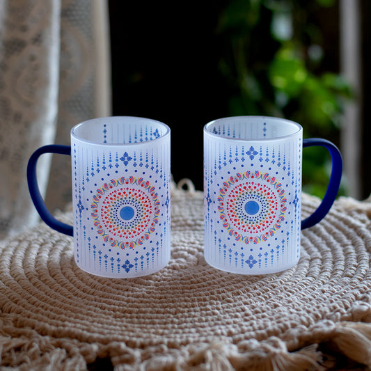 Mystical Mandala Frosted mugs - Set of 2 and 4