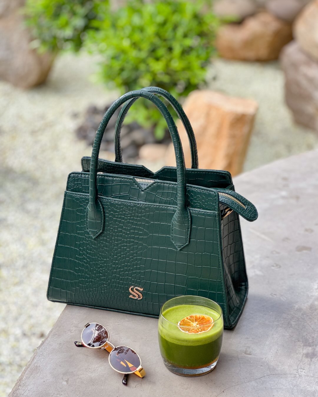 Emerald Elegance Poise Handbag