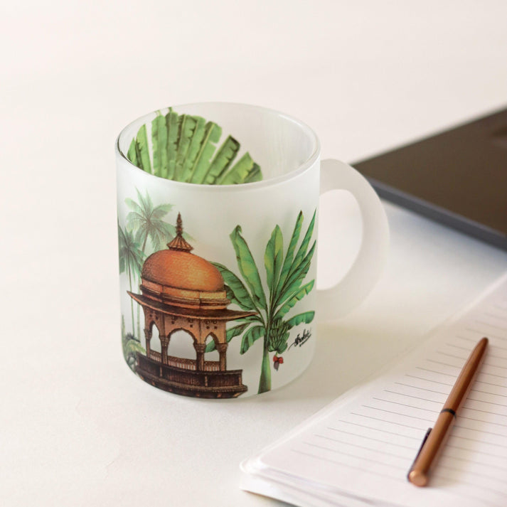 Royal Elephant Frosted Glass Mug - Gift Set