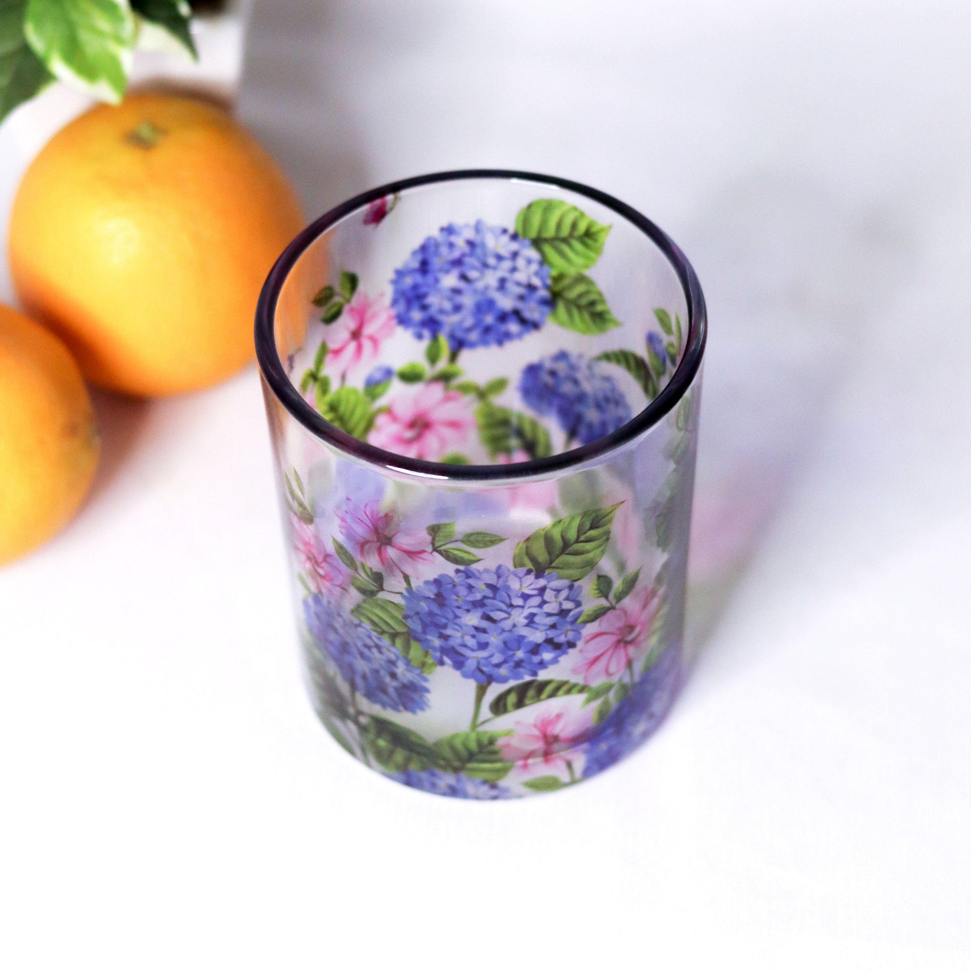 Hydrangea Beverage Glasses (Set of 2 and 4) - Strokes by Namrata Mehta