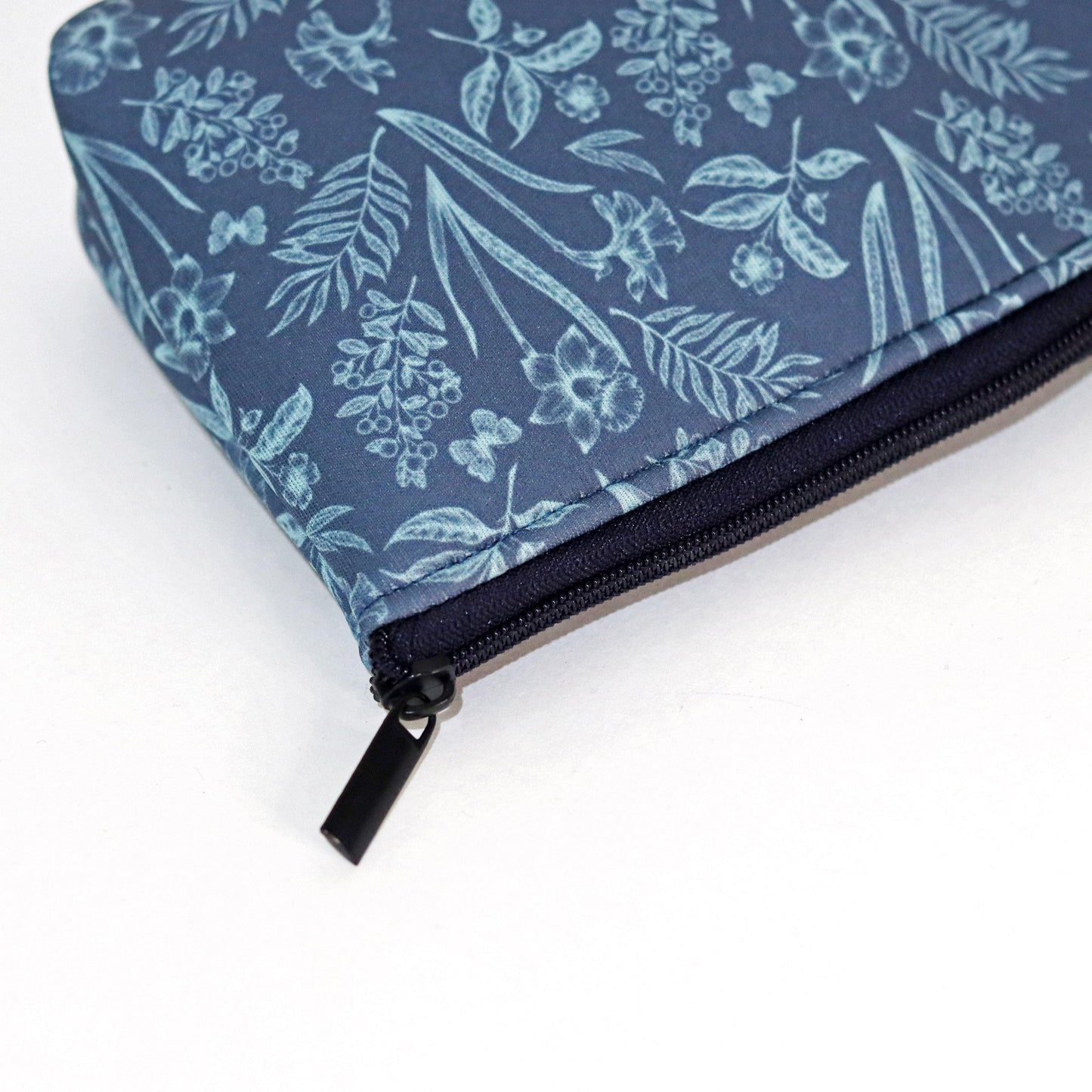 Navy Blue Floral Cosmetic Pouches - Set of 2 - Strokes by Namrata Mehta
