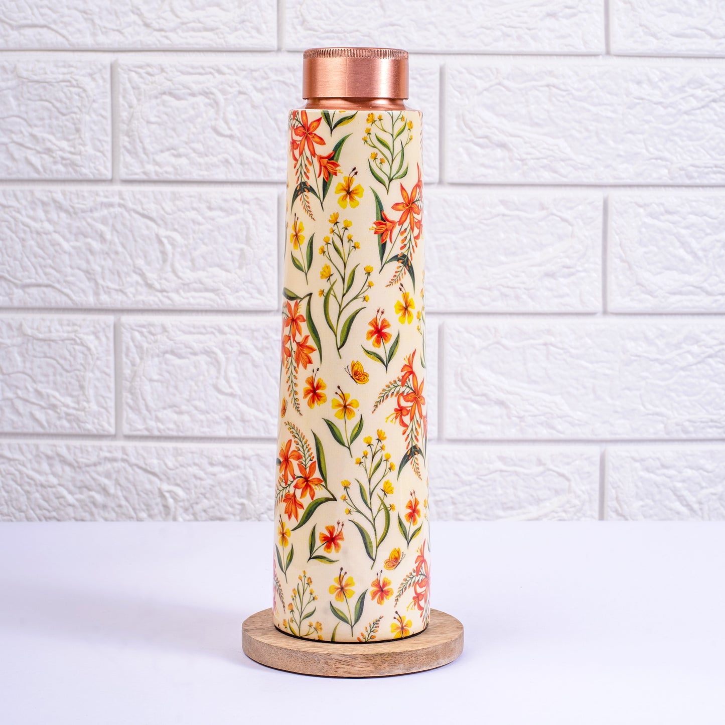 Summer Blossoms Copper Bottle and Tumblers - Gift Set