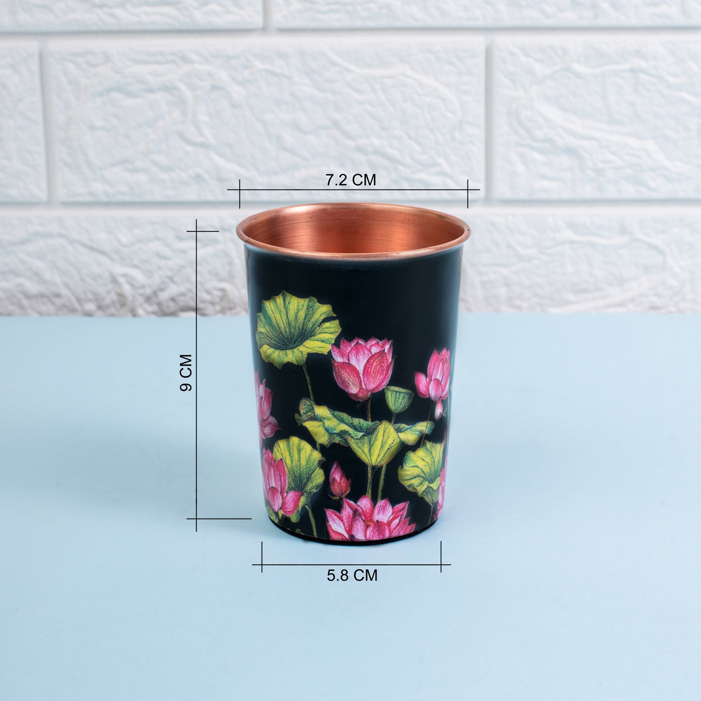 Lotus Field Copper Tumblers - Set of 2